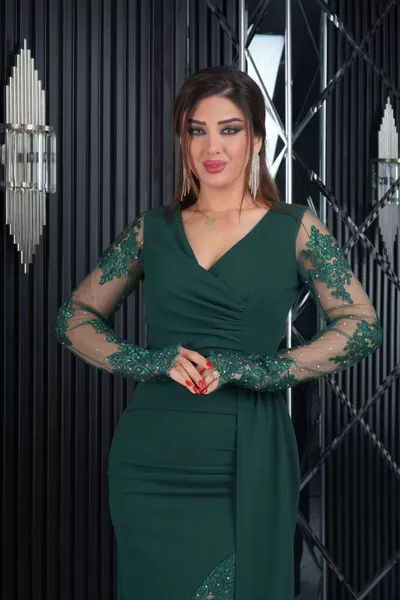 سكوبا كريب جبر الدانتيل تصميم اللباس فساتين السهرة