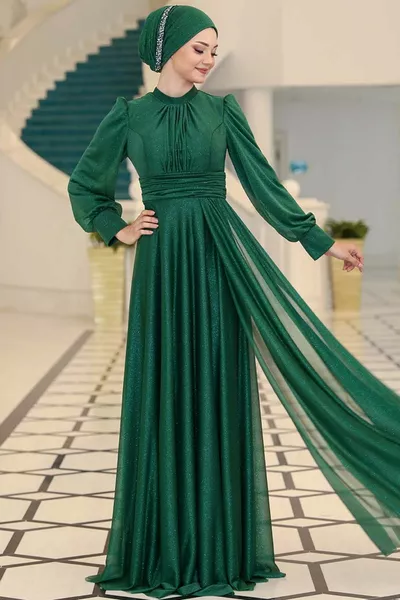 Hijab avondjurk, Kubra avondjurk, Zümrüt 