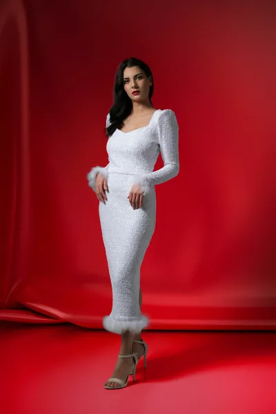 Weißes Otrichli Bleistiftkleid