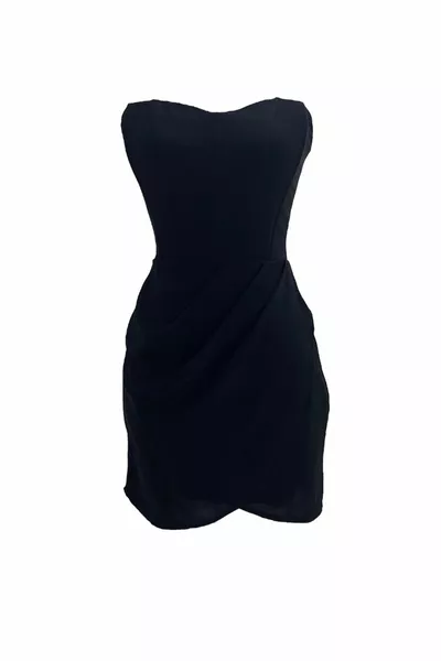 CORSET DETAILED STRAPLESS DRESS