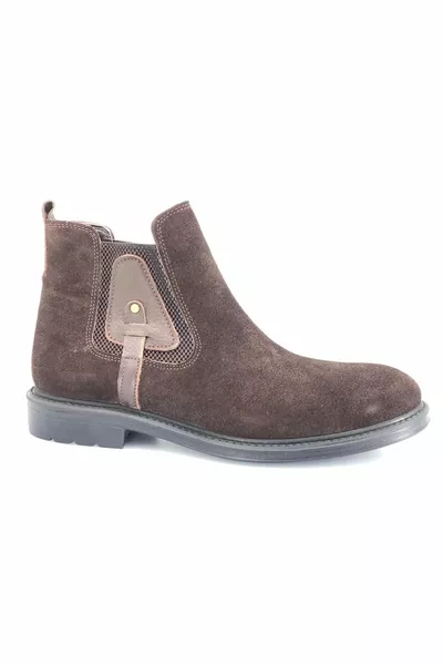 Boots  % Genuine Leather Men's Chelsea Boots Coffee-nubuck