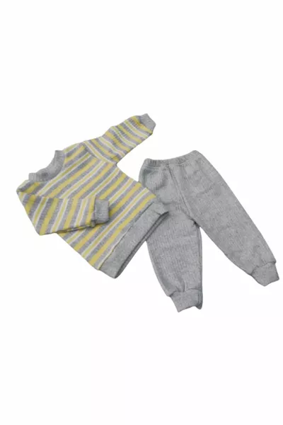 Bébé garçon côtelé épais ensemble d’hiver