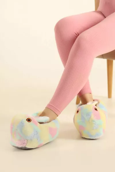 Нов сезон Заек Модел Нехлъзгаща се подметка Panduf Дамски домашни ботуши