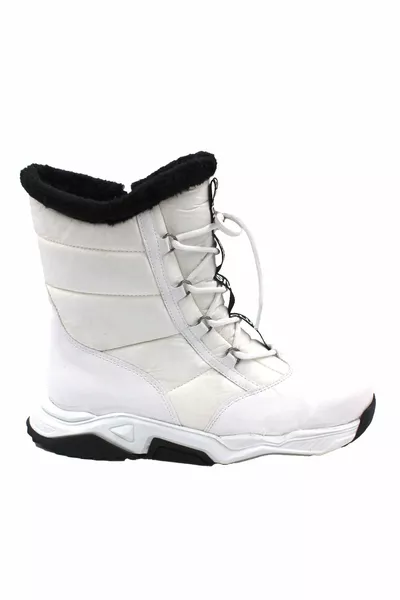 Witte handgemaakte, comfortabele casual snowboots voor dames