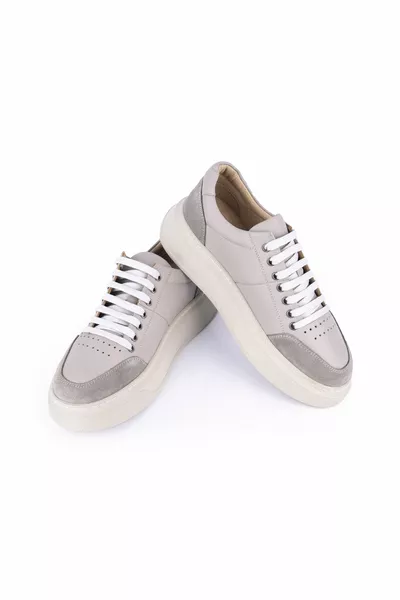 Толстые легкие ортопедические кроссовки из натуральной кожи на шнуровке