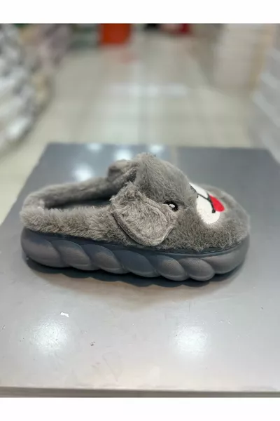 Плюшевые домашние тапочки на толстой подошве