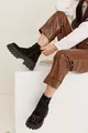 The-end Black Genuine Suede Fur Inside Women's Boots