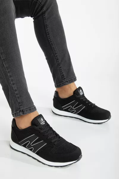 الرجال بالأبيض والأسود الدانتيل متابعة عارضة مريحة خفيفة الوزن لينة وحيد شبكة أحذية رياضية