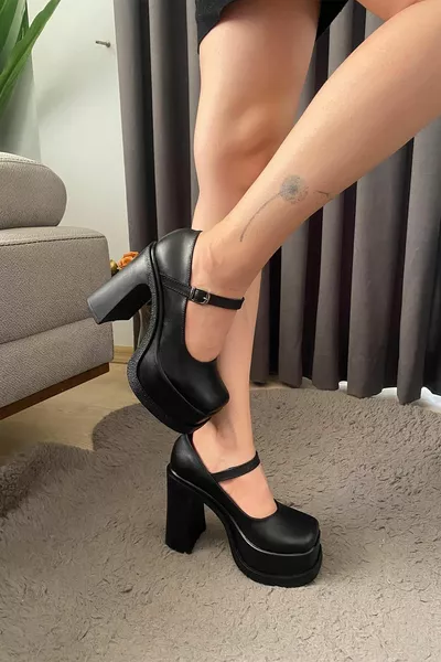 Женский черный одинарный шлем Napoli ( см) каблуки на платформе