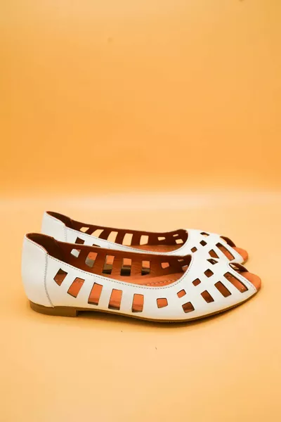 Genuine Leather Detailed Casual Women's Ballet Flats