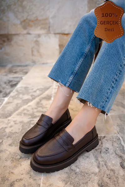 ميتون القهوة المرة 4 سنتيمتر سميكة وحيد مخصص خياطة تصميم جلد طبيعي النساء المتسكع