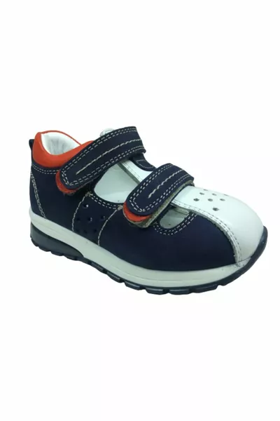 Ортопедия Сандалии для мальчиков Темно-синий сине-белый 2 Velcro % кожа Ортопедические