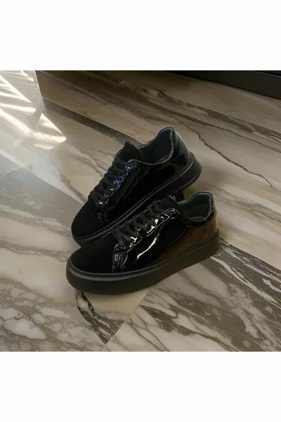 ZWARTE CASUAL LEREN CASUAL HERENSCHOENEN