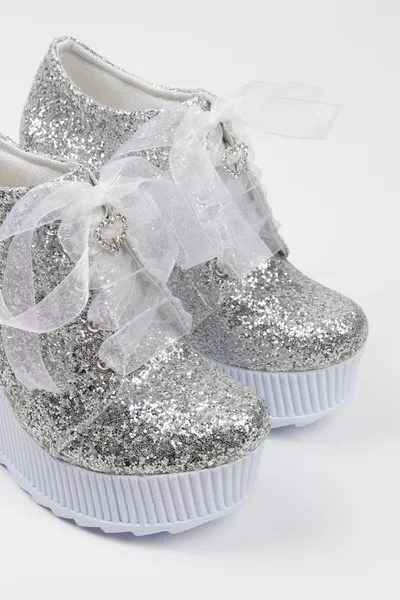 المرأة نمط أنيق سم الفضة عالية مبطن الكعب فستان الزفاف مساء اللباس أحذية