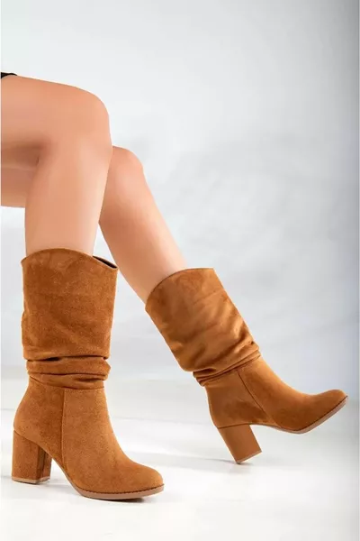 Feles Bottes Femme Faux Cuir Cordon de Serrage TABA