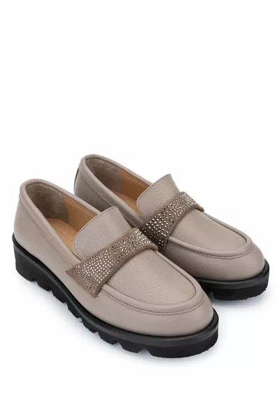 Chaussures mocassins Mink Floter en cuir véritable pour femmes