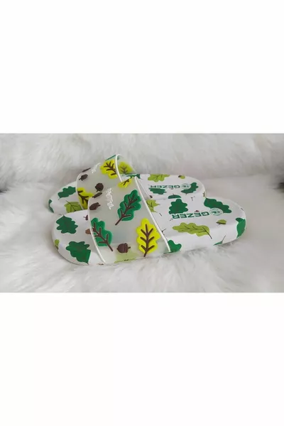 Vrouwen Blad Patroon Antislip Zee Zwembad Balkon Huis En Strand Slippers Zachte Zool