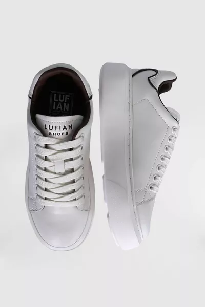 Дамски маратонки от естествена кожа с дебела подметка с връзки