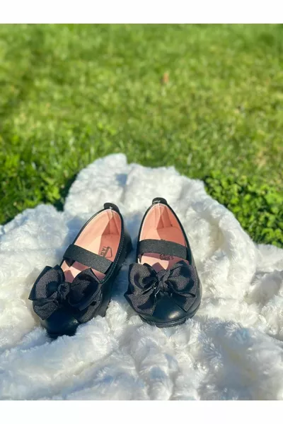 Ribbon Bow Patent Leather Children's Ballet Flats