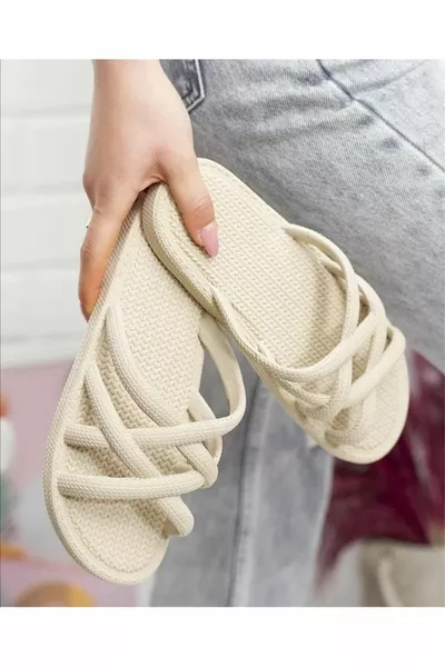 Oktopus Modell Korboptik Rutschfeste Sohle Strand Meer Pool Casual Damen Hausschuhe