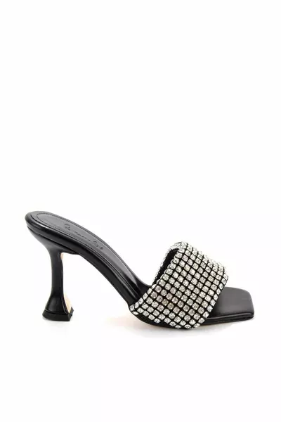 Pantofole da donna in lamé nero metallizzato 