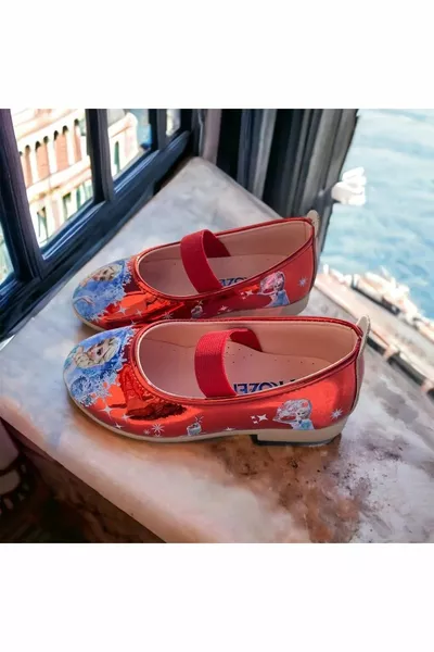 Elsa Frozen Балетки для девочек с принтом