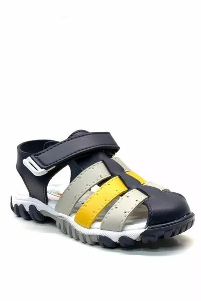 Orthopädische Sandalen für Jungen in Marineblau/Grau/Gelb
