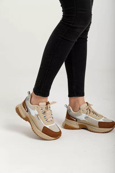 Hellbrauner Damen-Sneaker Casual Sneakers 