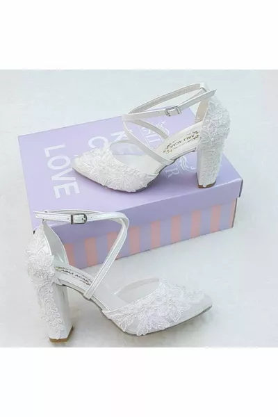  Cm Kant Off-White Stiletto Casual Bruids Schoenen Aslı Acar