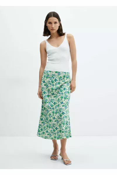 Patterned Satin skirt
