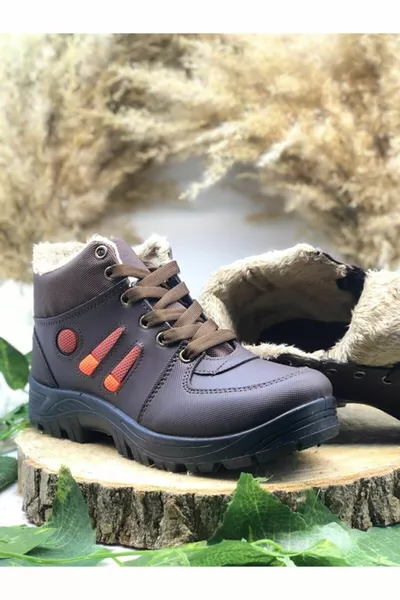 Schwarze Wolle innen kalte und wasserdichte rutschfeste Kinderstiefel