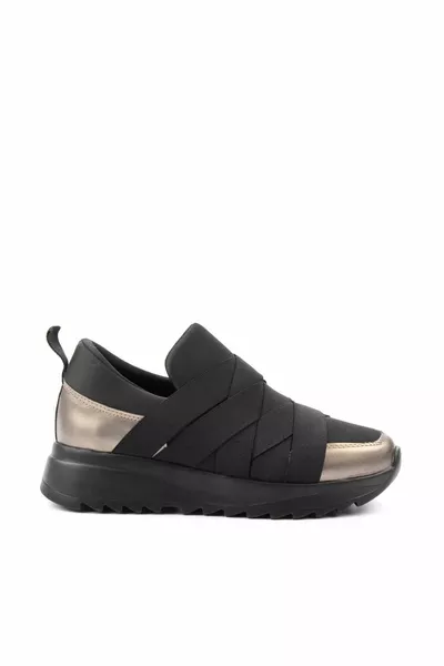 Platinum Black Stretch Women's Sneaker 