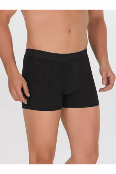 Heren % Katoenen Lycra Effen Boxer Zwart 3 Stuks