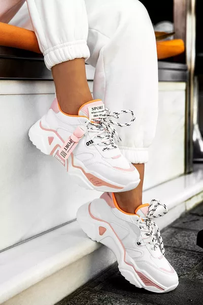 Baskets blanches poudrées pour femme