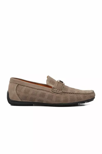  Dunkelbeige Herren-Loafer-Schuhe aus echtem Leder