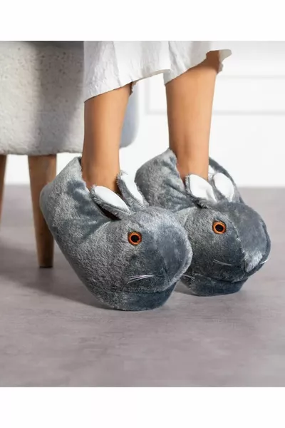 Panduf domestique pour femmes en peluche au lapin