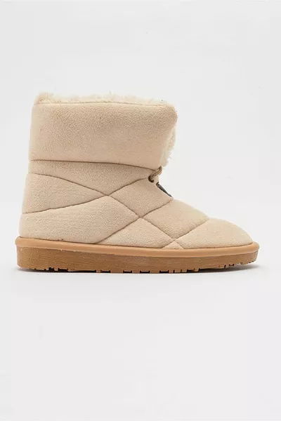 Anti Slip Sole Women Snow Boots BEIGE SUEDE