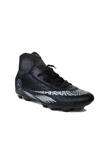 Schwarz Silber Socken Fußballschuhe