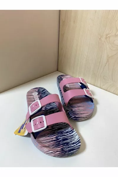 Женские нескользящие розовые тапочки для бассейна с морским полом и повседневные тапочки с регулируемой пряжкой