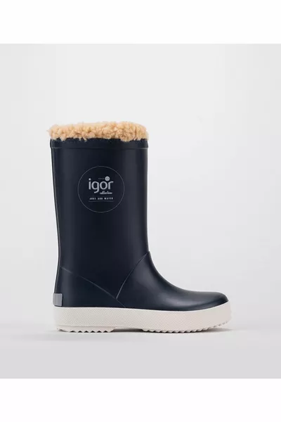 سبلاش Nautico Borreguito جينز / كحلي للجنسين أحذية المطر الفراء للأطفال