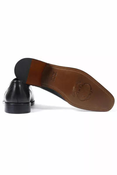 Кожена подметка отвътре навън Черни мъжки класически обувки от естествена кожа 