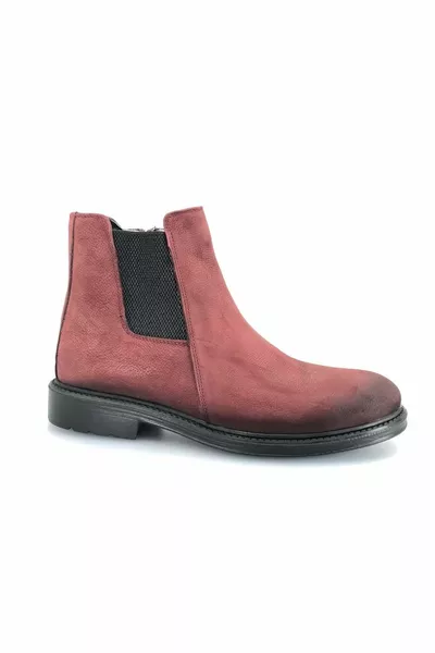 Laarzen  % Echt Leer Heren Chelsea Boots BURGUNDY