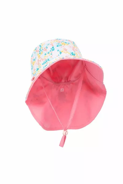Baby Hat - Uv Protected Hat - Kids Hat - Double Sided - Pink / Floral Printed