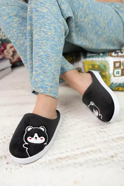 Modafrato تيدي المرأة منزل النعال الشتاء الصوفي النعال غير الضوضاء وحيد