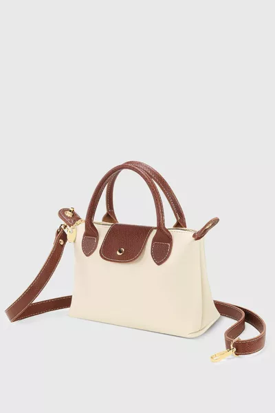 Sac à bandoulière polyvalent en cuir beige crème