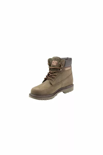 Bottes et bottines en cuir véritable olive foncé pour hommes