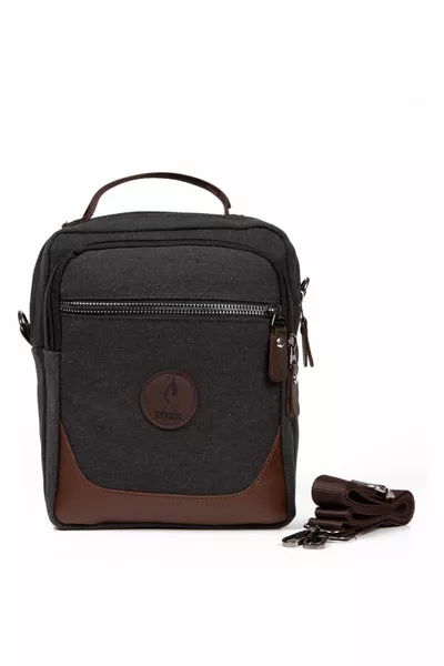 قماش الرجال حقيبة يد الكتف حزام محفظة حقيبة عارضة للهاتف (متوسطة الحجم)