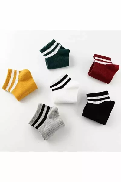 للجنسين 6 أزواج القطن مخطط الجوارب الغنائم مريحة للغاية