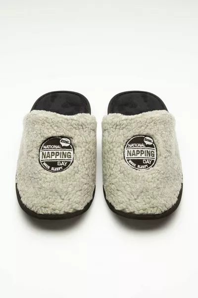 Pantofole stampate per pisolino nazionale grigio chiaro