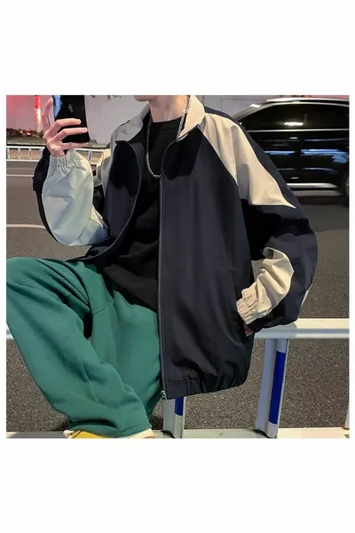 خمر نمط الرجعية الأزرق الداكن الأبيض سترة المظلة